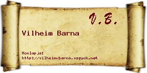 Vilheim Barna névjegykártya
